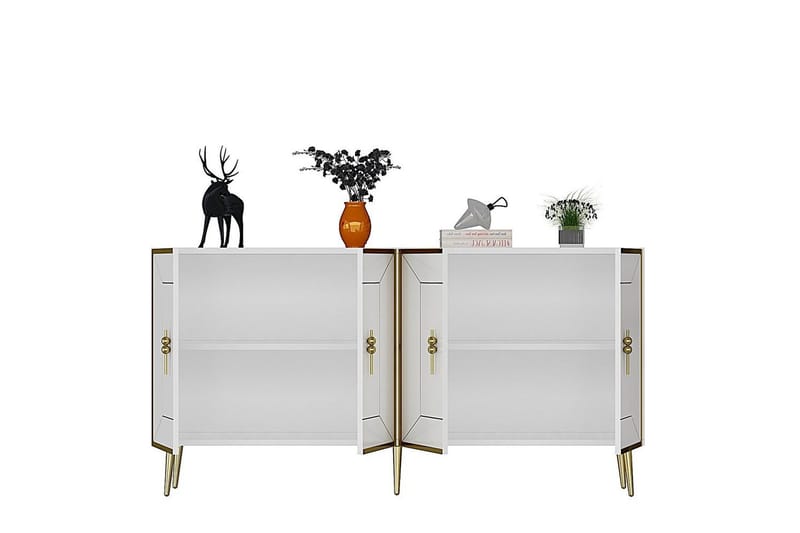 Swirl Konsolbord 150 cm - Guld/Hvid - Møbler - Borde - Aflastningsbord - Entrébord