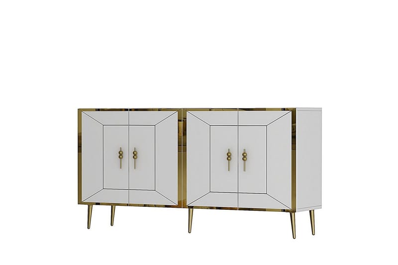 Swirl Konsolbord 150 cm - Guld/Hvid - Møbler - Borde - Aflastningsbord - Entrébord