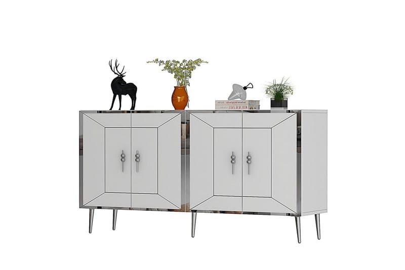 Swirl Konsolbord 150 cm - Hvid/Sølv - Møbler - Borde - Aflastningsbord - Entrébord