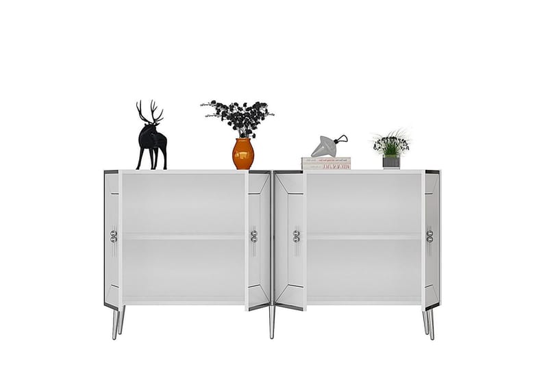 Swirl Konsolbord 150 cm - Hvid/Sølv - Møbler - Borde - Aflastningsbord - Entrébord