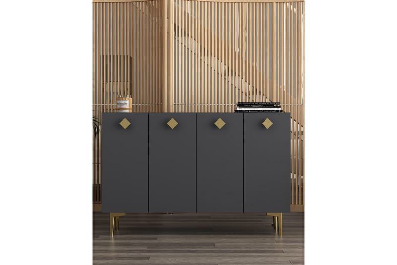 Sylas Konsolbord 120 cm - Antracit/Guld - Møbler - Borde - Aflastningsbord - Entrébord