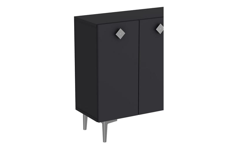 Sylas Konsolbord 120x120 cm - Antracit/Sølv - Møbler - Borde - Aflastningsbord - Entrébord