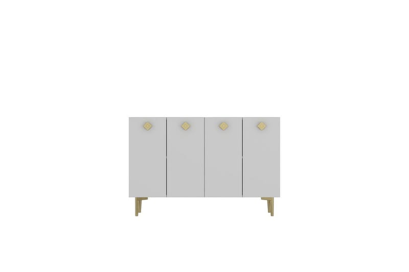 Sylas Konsolbord 120x120 cm, Hvid/Guld