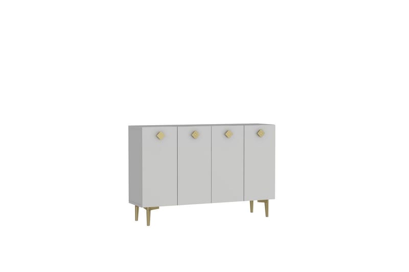 Sylas Konsolbord 120x120 cm - Hvid/Guld - Møbler - Borde - Aflastningsbord - Entrébord