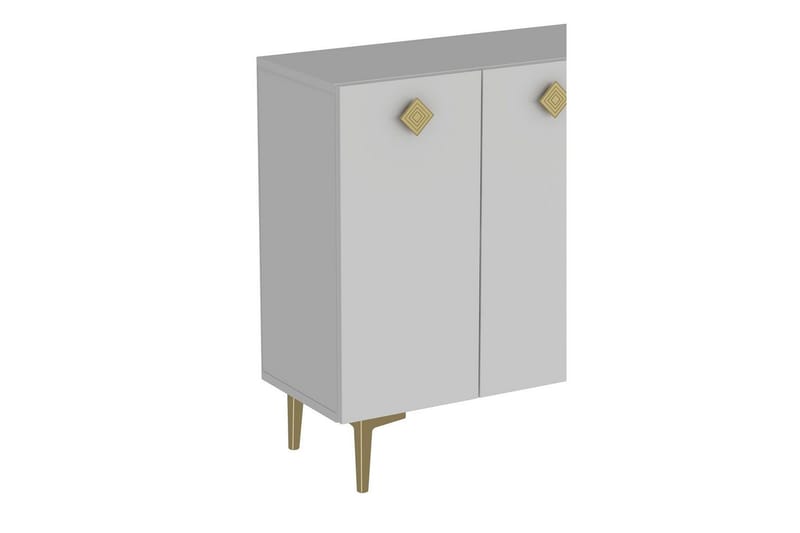 Sylas Konsolbord 120x120 cm - Hvid/Guld - Møbler - Borde - Aflastningsbord - Entrébord