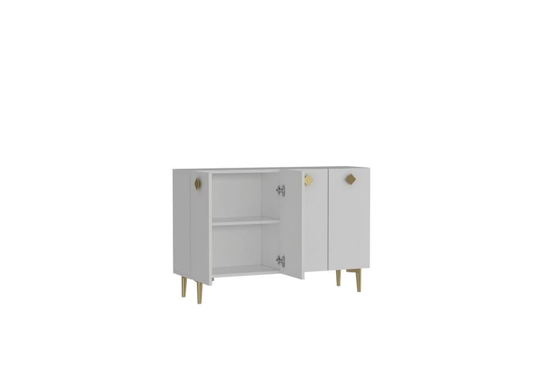 Sylas Konsolbord 120x120 cm - Hvid/Guld - Møbler - Borde - Aflastningsbord - Entrébord