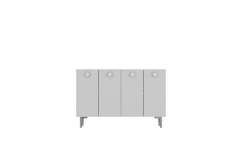 Sylas Konsolbord 120x120 cm - Hvid/Sølv - Møbler - Borde - Aflastningsbord - Entrébord