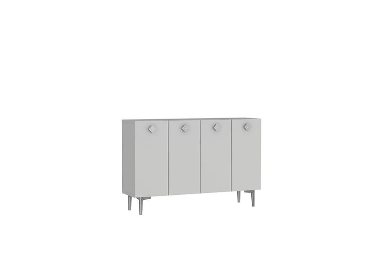 Sylas Konsolbord 120x120 cm - Hvid/Sølv - Møbler - Borde - Aflastningsbord - Entrébord