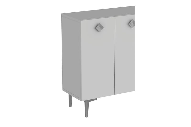 Sylas Konsolbord 120x120 cm - Hvid/Sølv - Møbler - Borde - Aflastningsbord - Entrébord