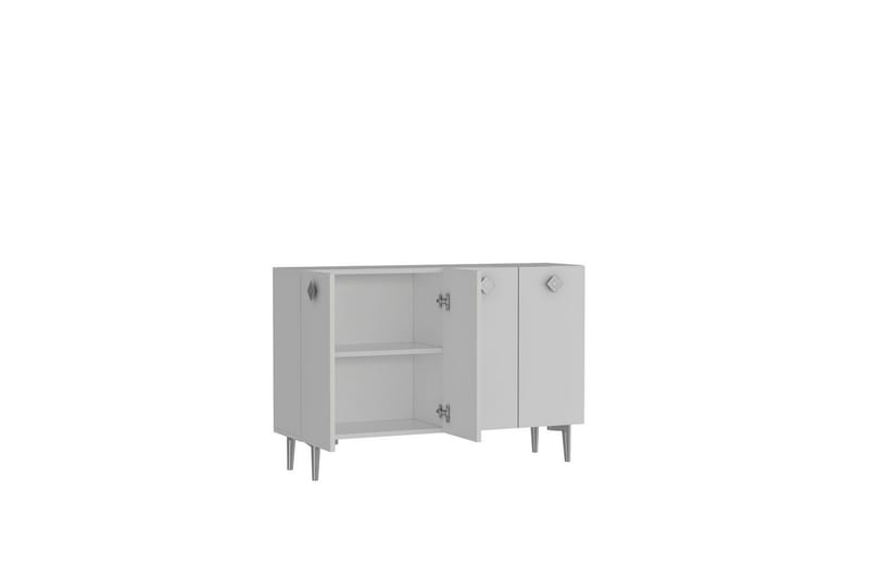 Sylas Konsolbord 120x120 cm - Hvid/Sølv - Møbler - Borde - Aflastningsbord - Entrébord