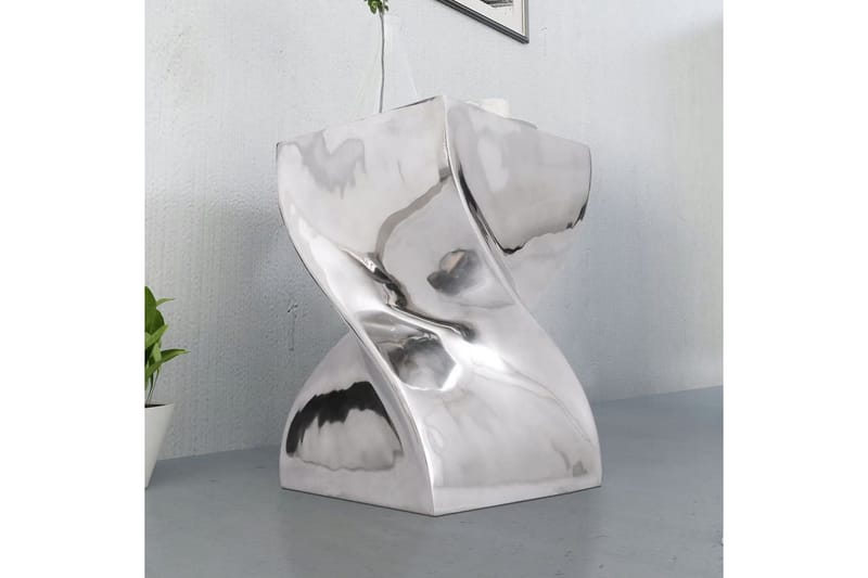 Taburet/Sidebord Snoet Form Aluminium Sølvfarvet - Sølv - Lampebord - Bakkebord & små borde