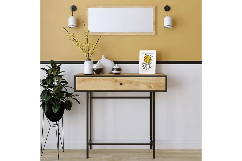 Taharoa Konsolbord 100 cm - Eg/Sort - Møbler - Borde - Aflastningsbord - Entrébord