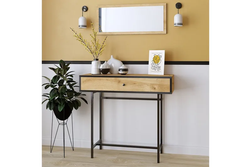 Taharoa Konsolbord 100 cm - Eg/Sort - Møbler - Borde - Aflastningsbord - Entrébord