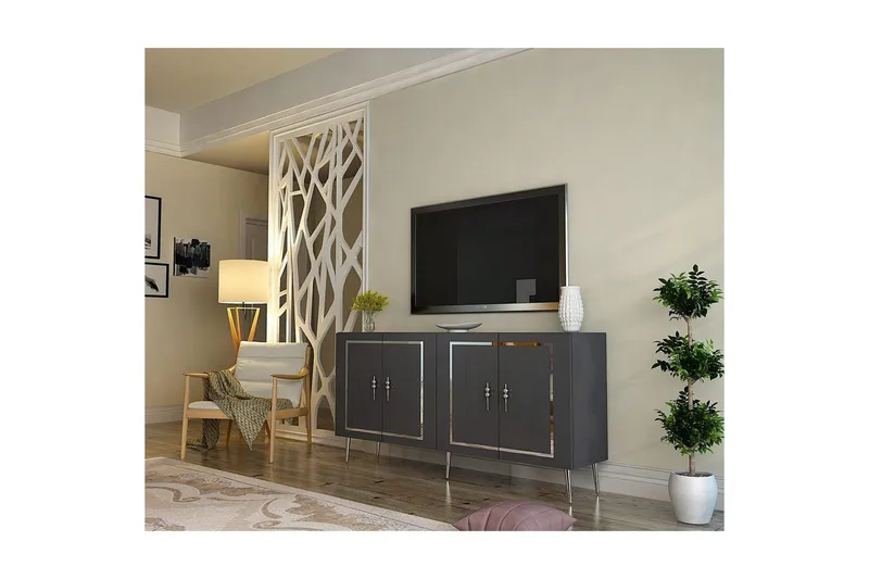 Talon Konsolbord 150 cm - Antracit/Sølv - Møbler - Borde - Aflastningsbord - Entrébord