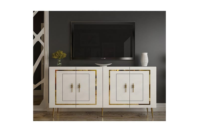 Talon Konsolbord 150 cm - Hvid/Guld - Møbler - Borde - Aflastningsbord - Entrébord