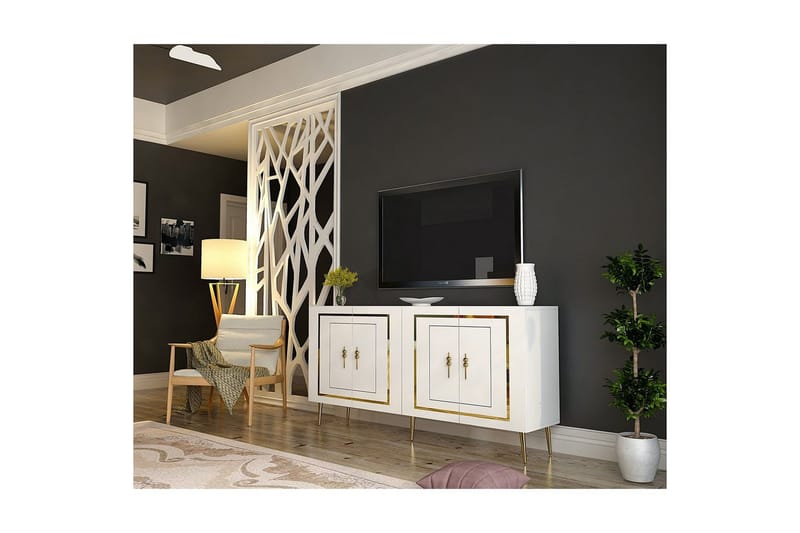 Talon Konsolbord 150 cm - Hvid/Guld - Møbler - Borde - Aflastningsbord - Entrébord