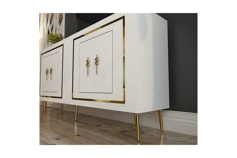 Talon Konsolbord 150 cm - Hvid/Guld - Møbler - Borde - Aflastningsbord - Entrébord