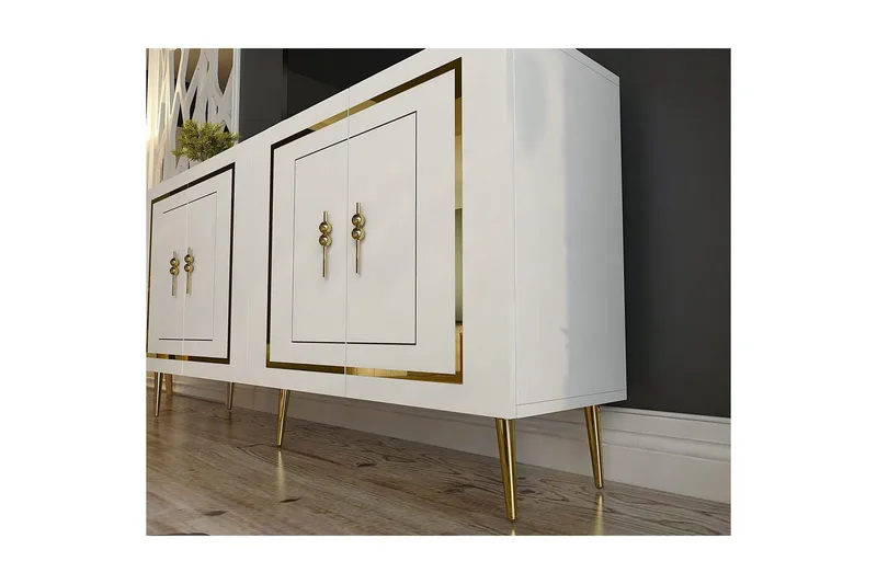 Talon Konsolbord 150 cm - Hvid/Guld - Møbler - Borde - Aflastningsbord - Entrébord