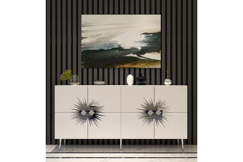 Tari Konsolbord 150 cm - Hvid/Sølv - Møbler - Borde - Aflastningsbord - Entrébord
