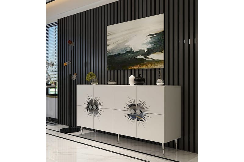 Tari Konsolbord 150 cm - Hvid/Sølv - Møbler - Borde - Aflastningsbord - Entrébord