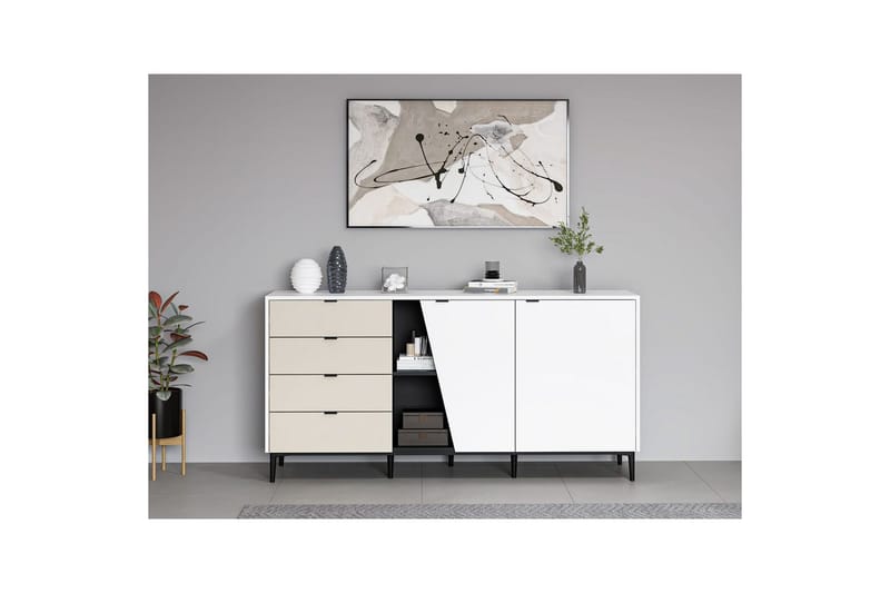 Tarnen Konsolbord 180 cm - Sort/Sand/Hvid - Møbler - Borde - Aflastningsbord - Entrébord
