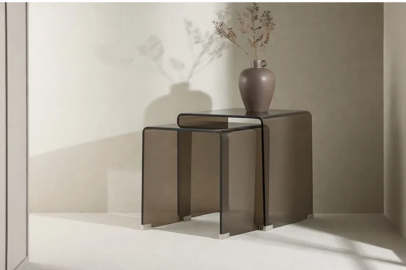 Telemark sidebord 36 cm, Bruntonet glas