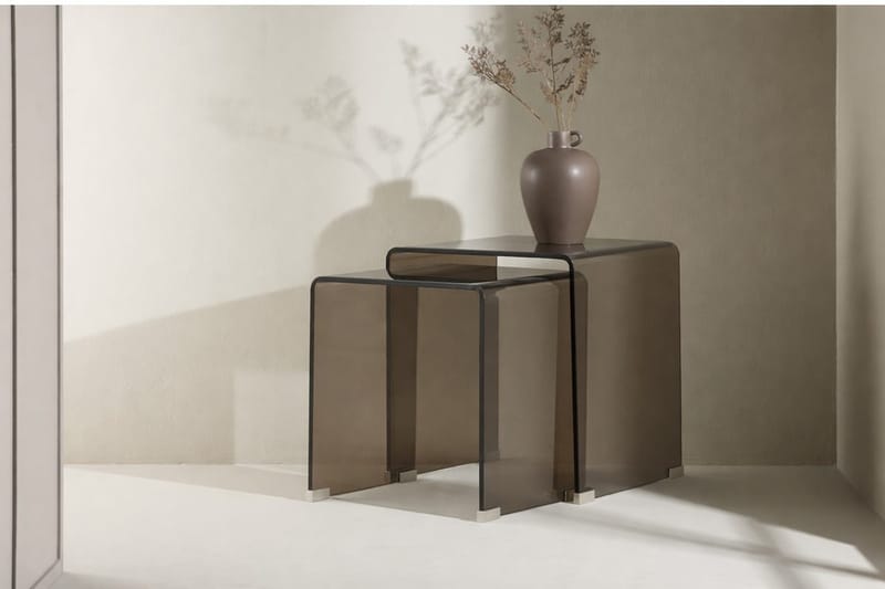 Telemark sidebord 36 cm, Bruntonet glas