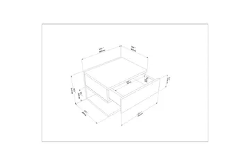 Telo Natbord 45 cm - Beige - Møbler - Borde - Aflastningsbord - Sengebord