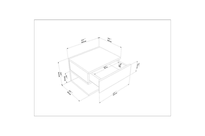 Telo Natbord 45 cm - Hvid - Møbler - Borde - Aflastningsbord - Sengebord