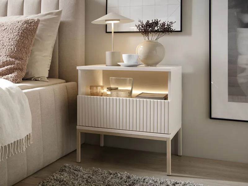 Tenorio Natbord 54 cm - Beige - Møbler - Borde - Aflastningsbord - Sengebord