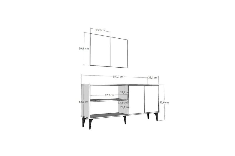 Thylen Konsolbord 180 cm - Eg/Antracit - Møbler - Borde - Aflastningsbord - Entrébord