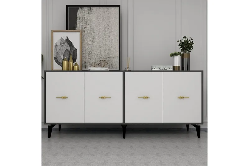 Thyros Konsolbord 180 cm - Antracit/Hvid - Møbler - Borde - Aflastningsbord - Entrébord