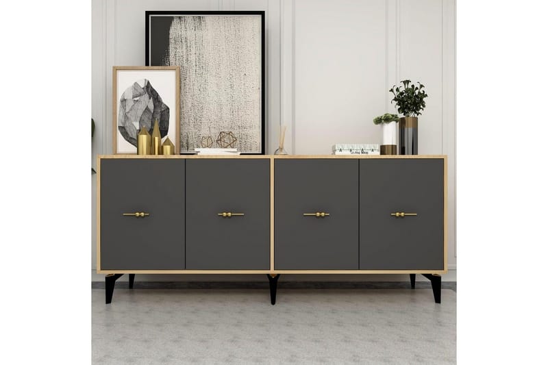 Thyros Konsolbord 180 cm - Eg/Antracit - Møbler - Borde - Aflastningsbord - Entrébord