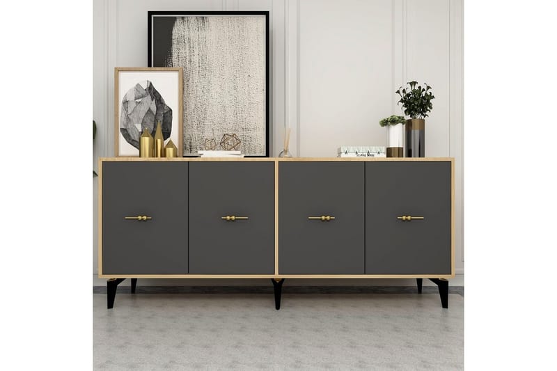 Thyros Konsolbord 180 cm - Eg/Antracit - Møbler - Borde - Aflastningsbord - Entrébord