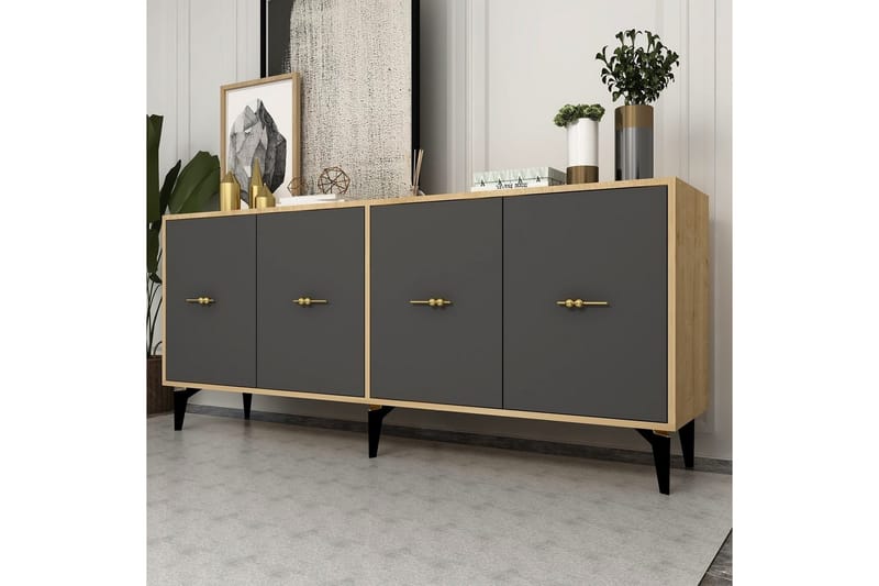 Thyros Konsolbord 180 cm - Eg/Antracit - Møbler - Borde - Aflastningsbord - Entrébord