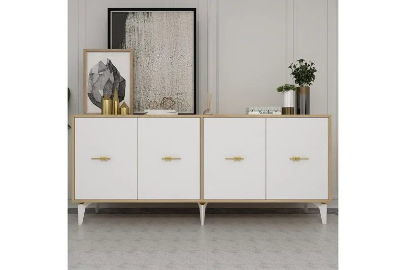 Thyros Konsolbord 180 cm - Eg/Hvid - Møbler - Borde - Aflastningsbord - Entrébord