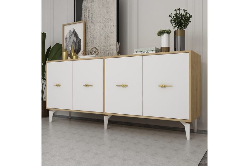 Thyros Konsolbord 180 cm - Eg/Hvid - Møbler - Borde - Aflastningsbord - Entrébord