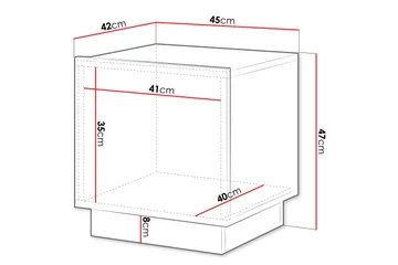 Torvalen Sängbord 45 cm - Hvid - Møbler - Borde - Aflastningsbord - Sengebord