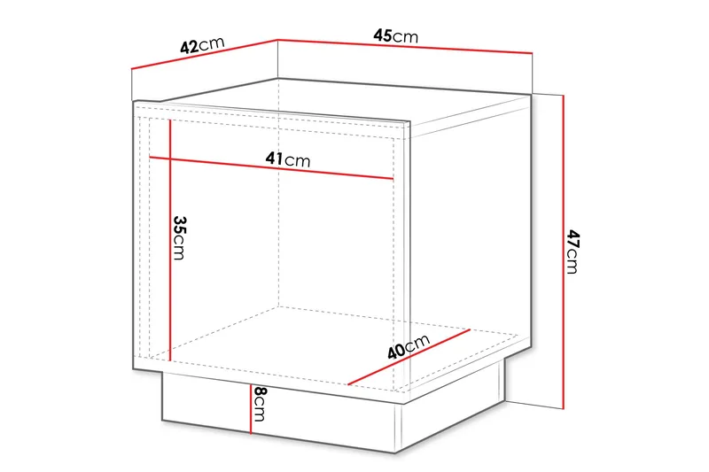 Torvalen Sängbord 45 cm - Sort - Møbler - Borde - Aflastningsbord - Sengebord