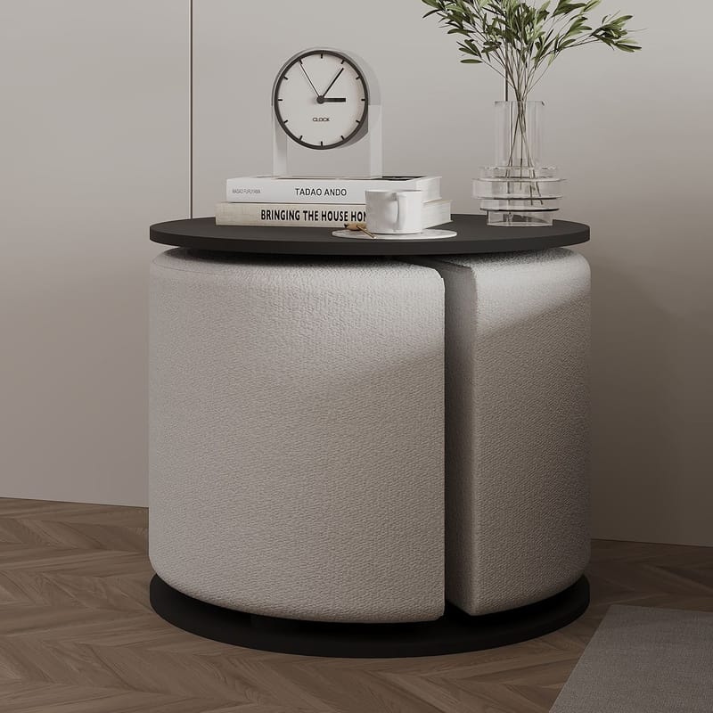 Torven Sæt med sideborde 43x47x43 cm - Antracit - Møbler - Borde - Aflastningsbord - Lampebord