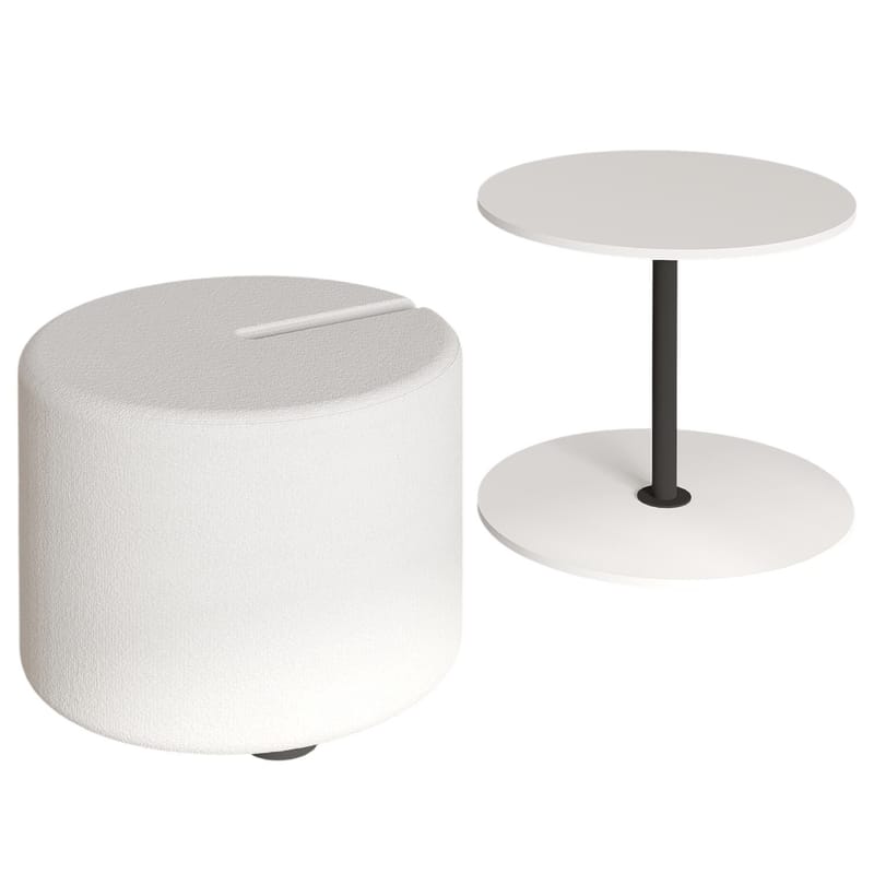 Torven Sæt med sideborde 43x47x43 cm - Hvid - Møbler - Borde - Aflastningsbord - Lampebord