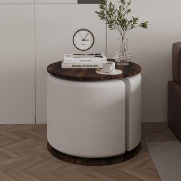 Torven Sæt med sideborde 43x47x43 cm - Valnød - Møbler - Borde - Aflastningsbord - Lampebord