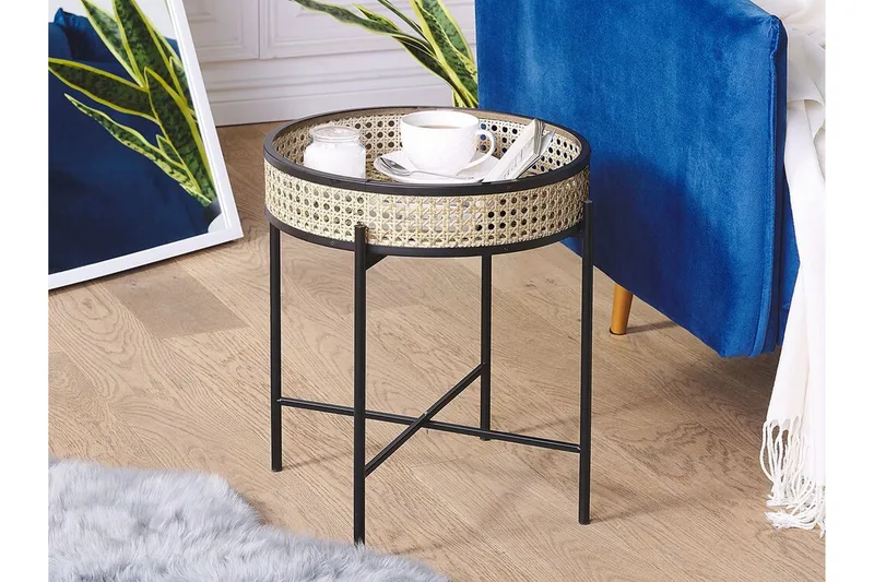 Tulbing Sidebord 36 cm - Natur/Beige/Sort - Møbler - Borde - Aflastningsbord - Lampebord