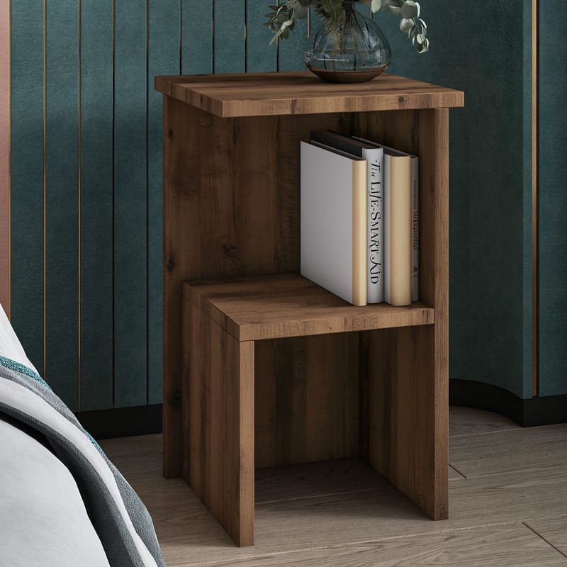 Tunel Natbord 29,6x50x29,6 cm - Antik valnød - Møbler - Borde - Aflastningsbord - Sengebord