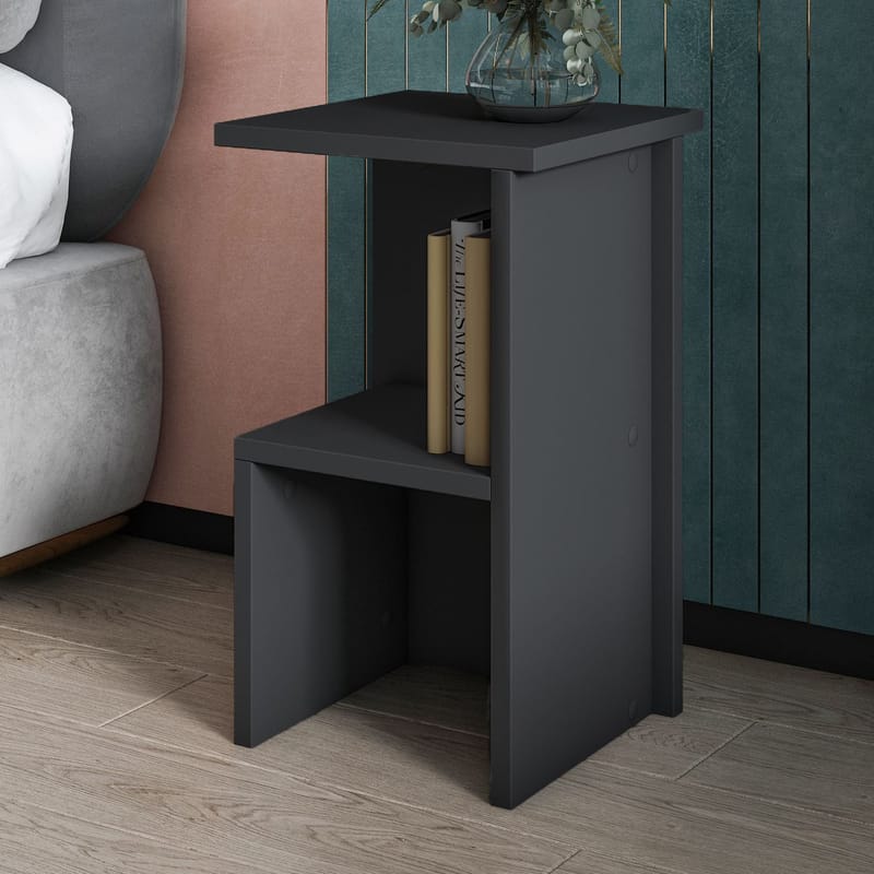 Tunel Natbord 29,6x50x29,6 cm - Antracit - Møbler - Borde - Aflastningsbord - Sengebord