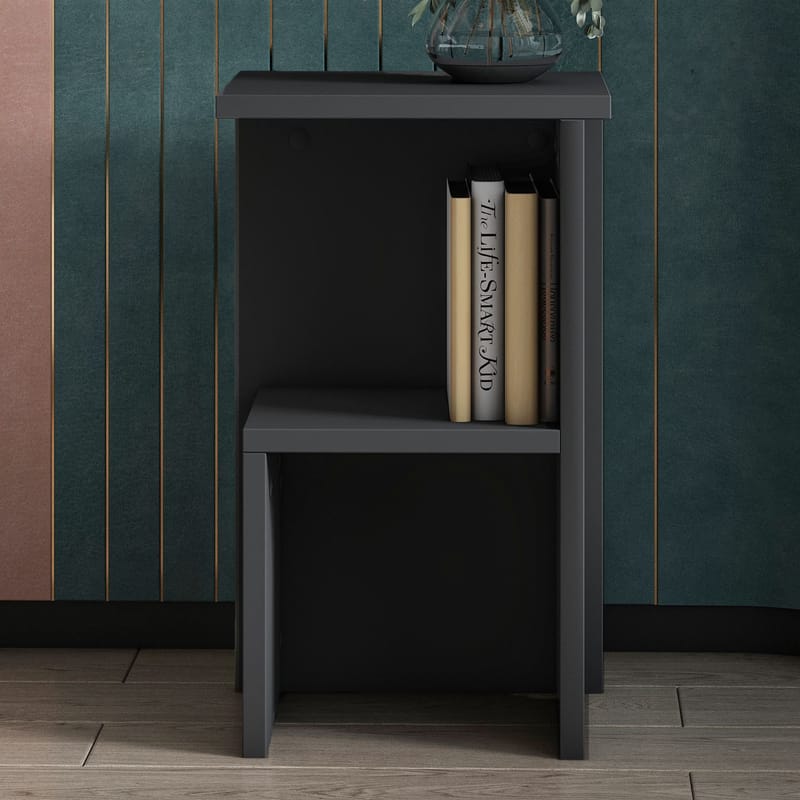 Tunel Natbord 29,6x50x29,6 cm - Antracit - Møbler - Borde - Aflastningsbord - Sengebord