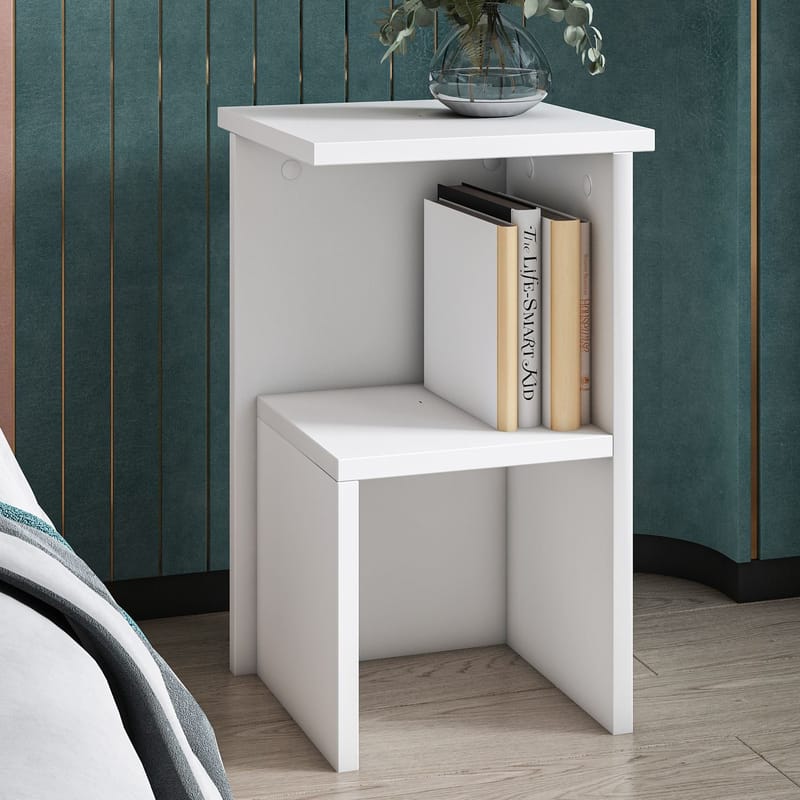 Tunel Natbord 29,6x50x29,6 cm - Hvid - Møbler - Borde - Aflastningsbord - Sengebord