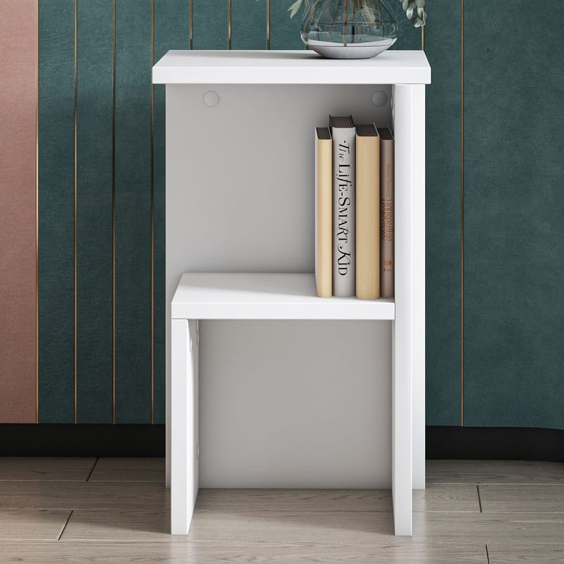 Tunel Natbord 29,6x50x29,6 cm - Hvid - Møbler - Borde - Aflastningsbord - Sengebord