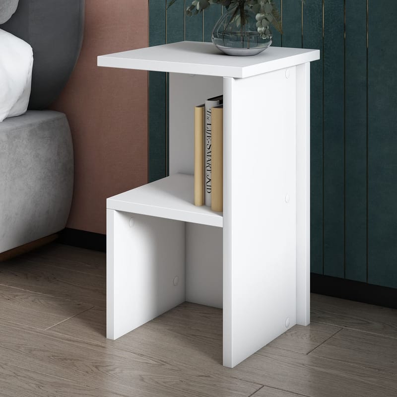 Tunel Natbord 29,6x50x29,6 cm - Hvid - Møbler - Borde - Aflastningsbord - Sengebord