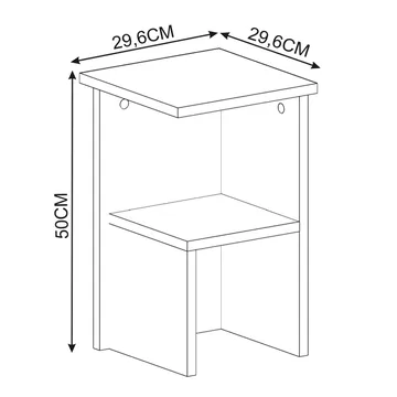 Tunel Natbord 29,6x50x29,6 cm - Hvid - Møbler - Borde - Aflastningsbord - Sengebord